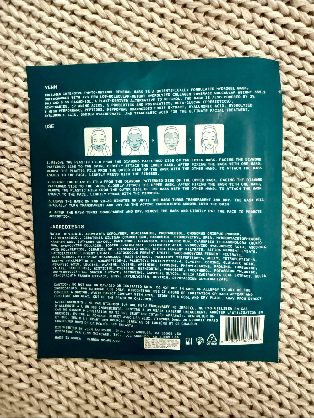 Korean Beauty Venn Collagen Intensive Phyto-Retinol Renewal Mask - Picture 4 of 4